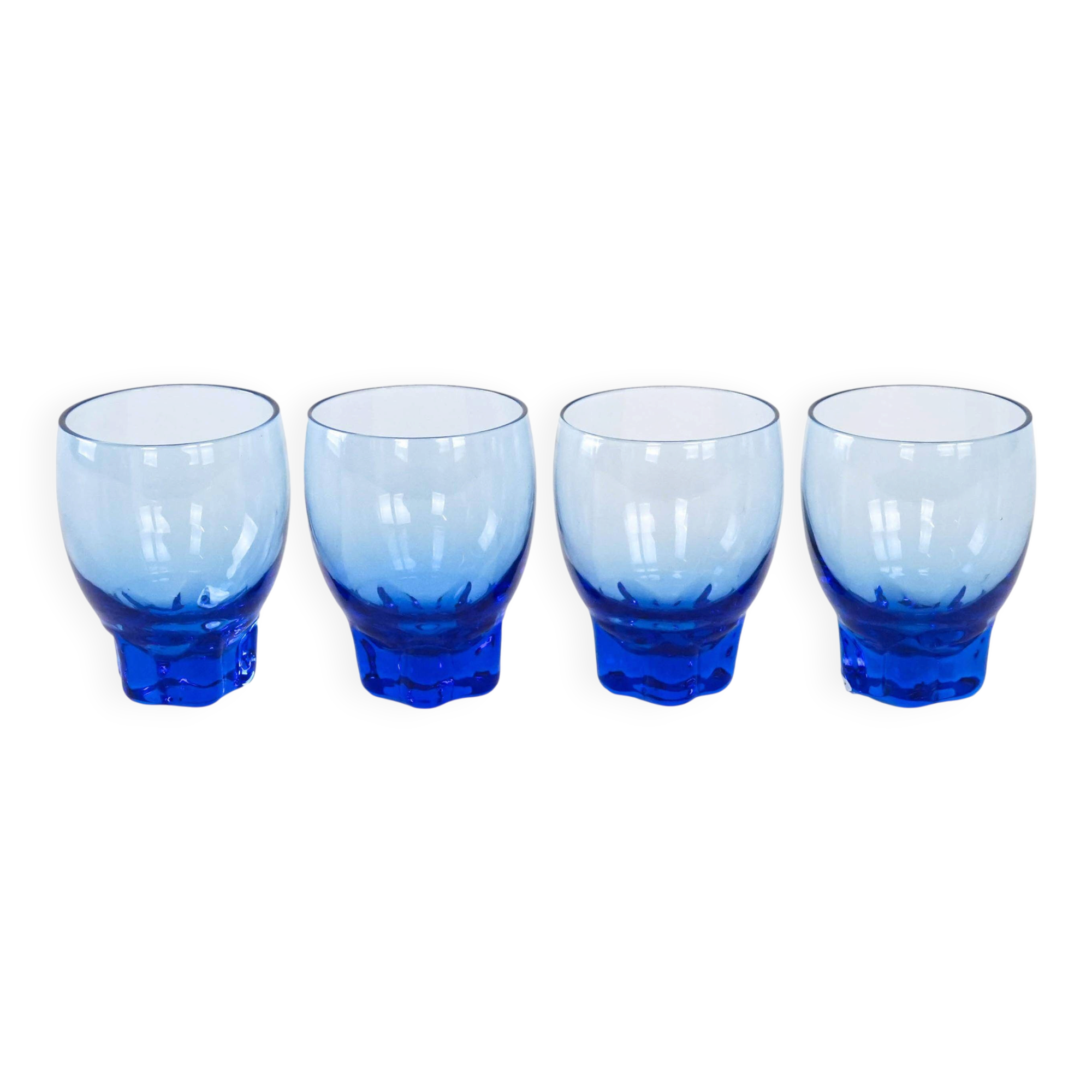 Set of cobalt glasses, Danish design, 1970s, manufactured in Denmark