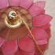 Vintage hanging lamp mother-of-pearl lotus flower and rose-degrading brass