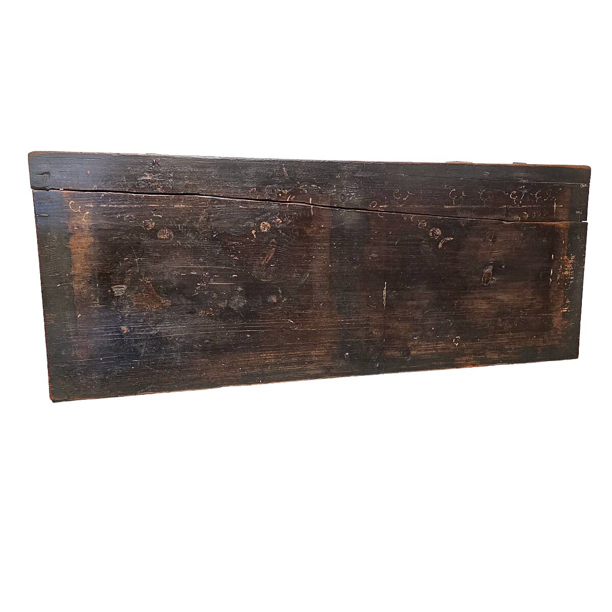 Coffre allemand ancien peint, seconde moitié du XIXe siècle