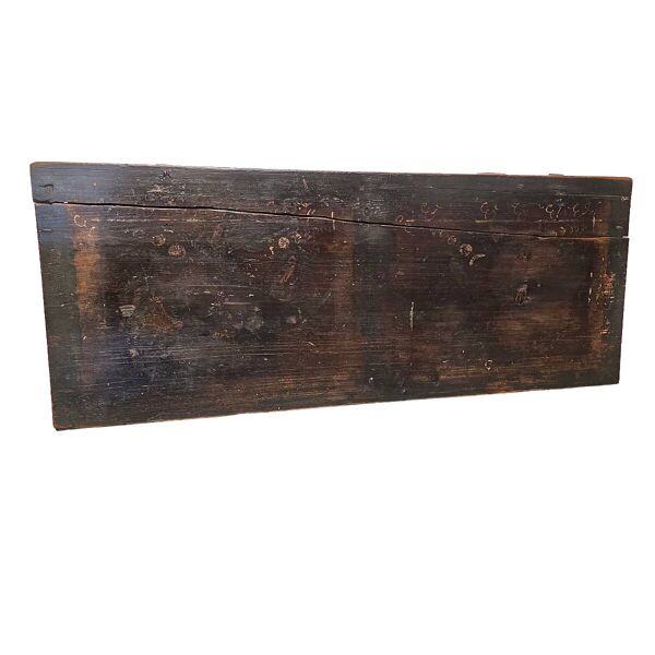 Coffre allemand ancien peint, seconde moitié du XIXe siècle