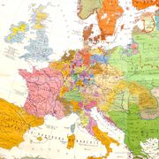 Carte de géographie allemande - Europe 17ème siècle