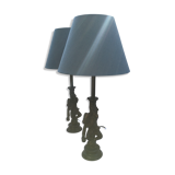 Colonial spirit bronze monkey bedside lamps