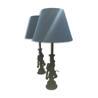 Colonial spirit bronze monkey bedside lamps