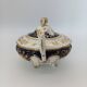 Antique porcelain sweet jar in gilded and cobalt blue, Napoleon III style.