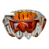 Orange Sommerso ashtray by Seguso, Murano glass, Italy, 1970
