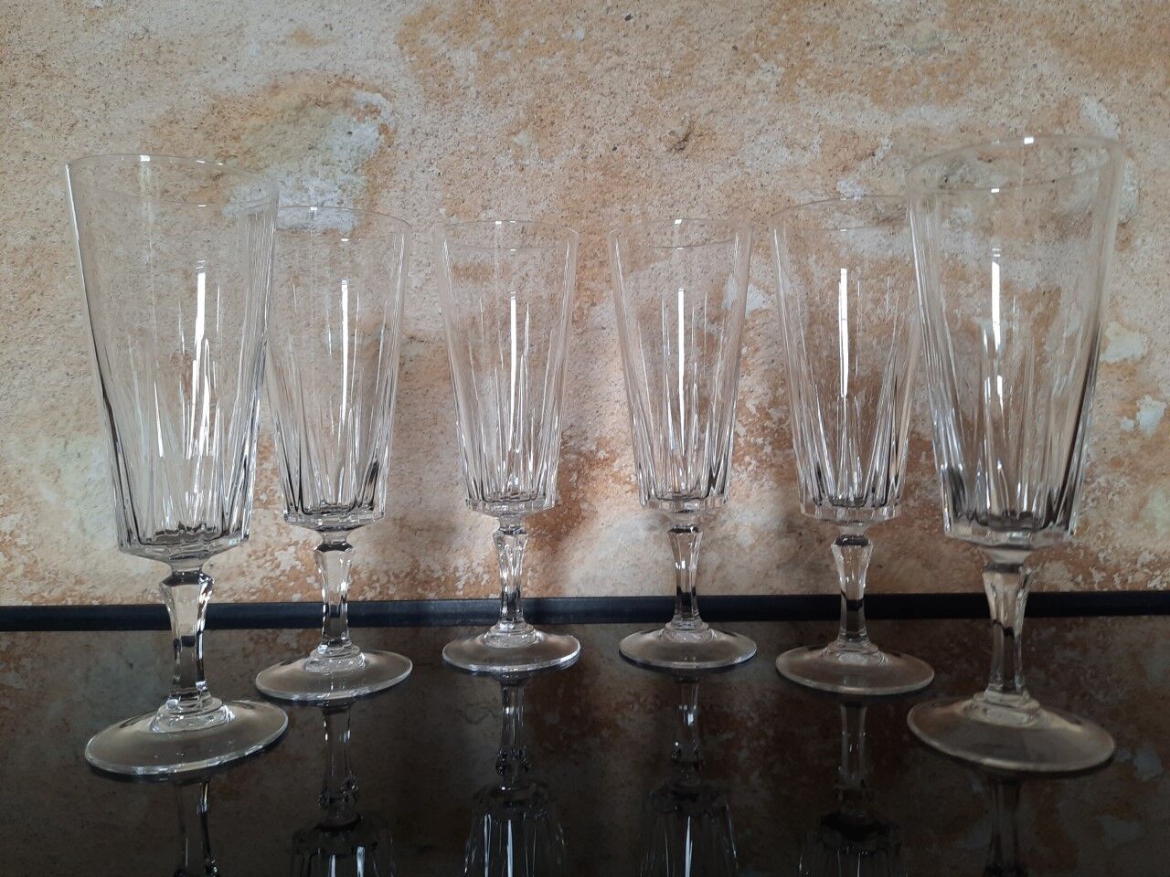 Set of 6 champagne flutes