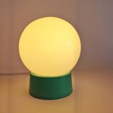 Vintage white opaline living room bedside desk lamp "Green and lavender"