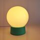 Vintage white opaline living room bedside desk lamp "Green and lavender"