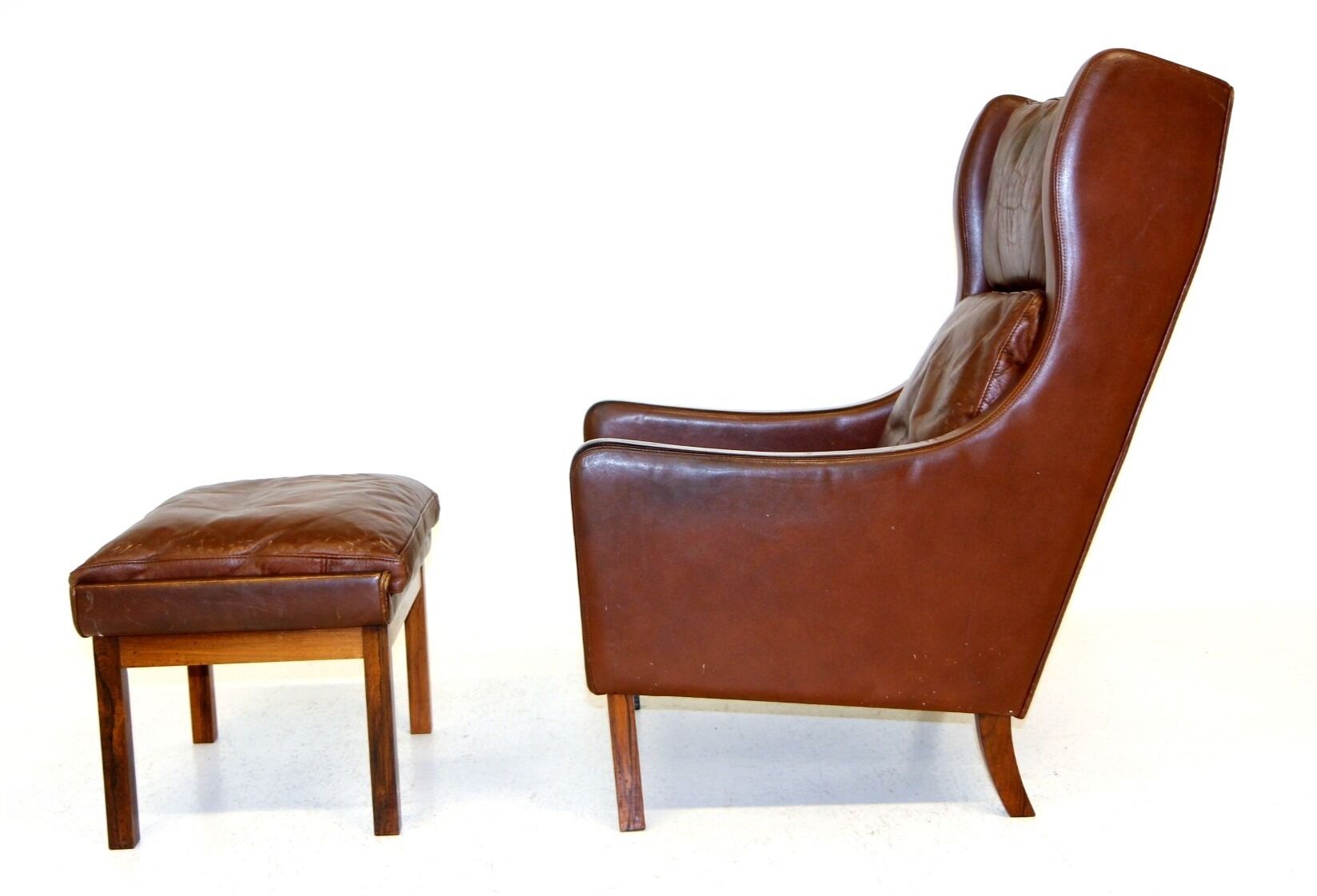 Scandinavian leather armchair, Denmark, 1960