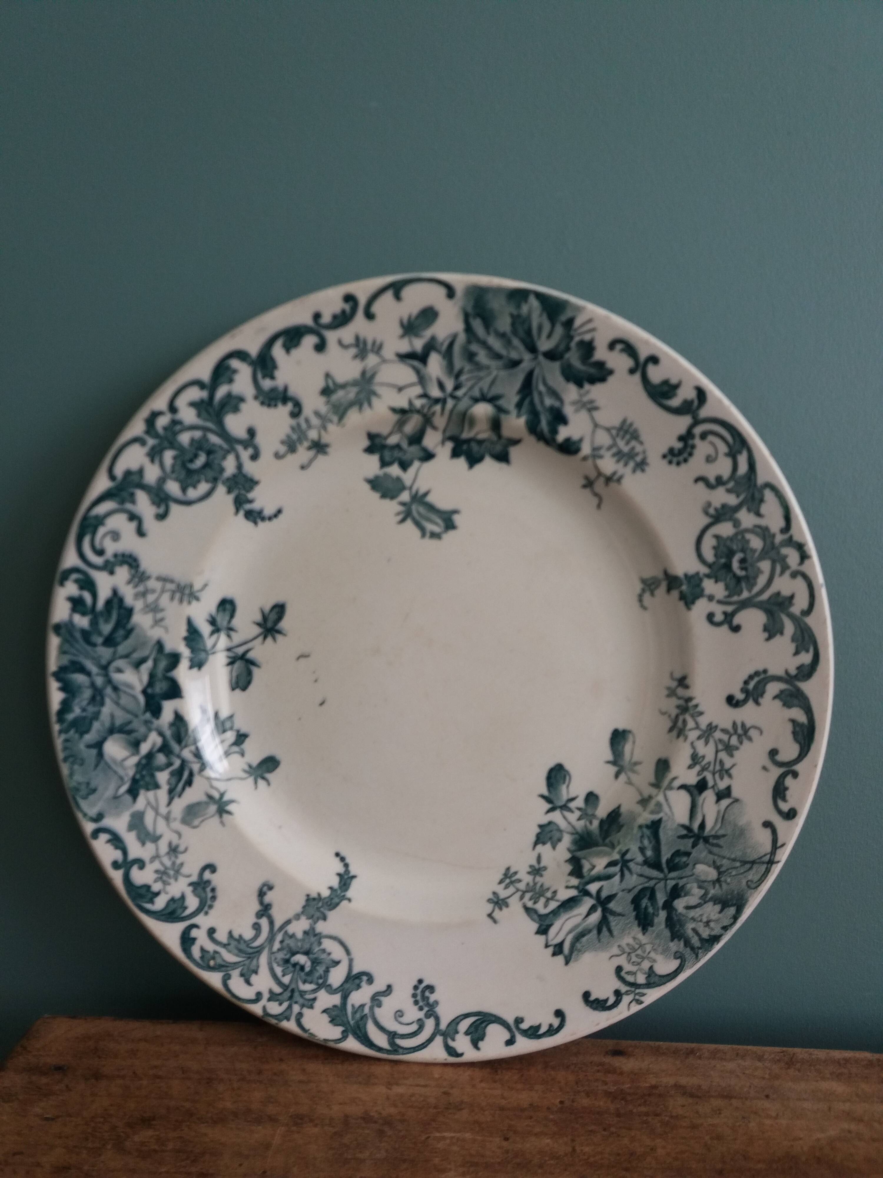 Saint-Amand ironstone and Hamage Campanule flat plate