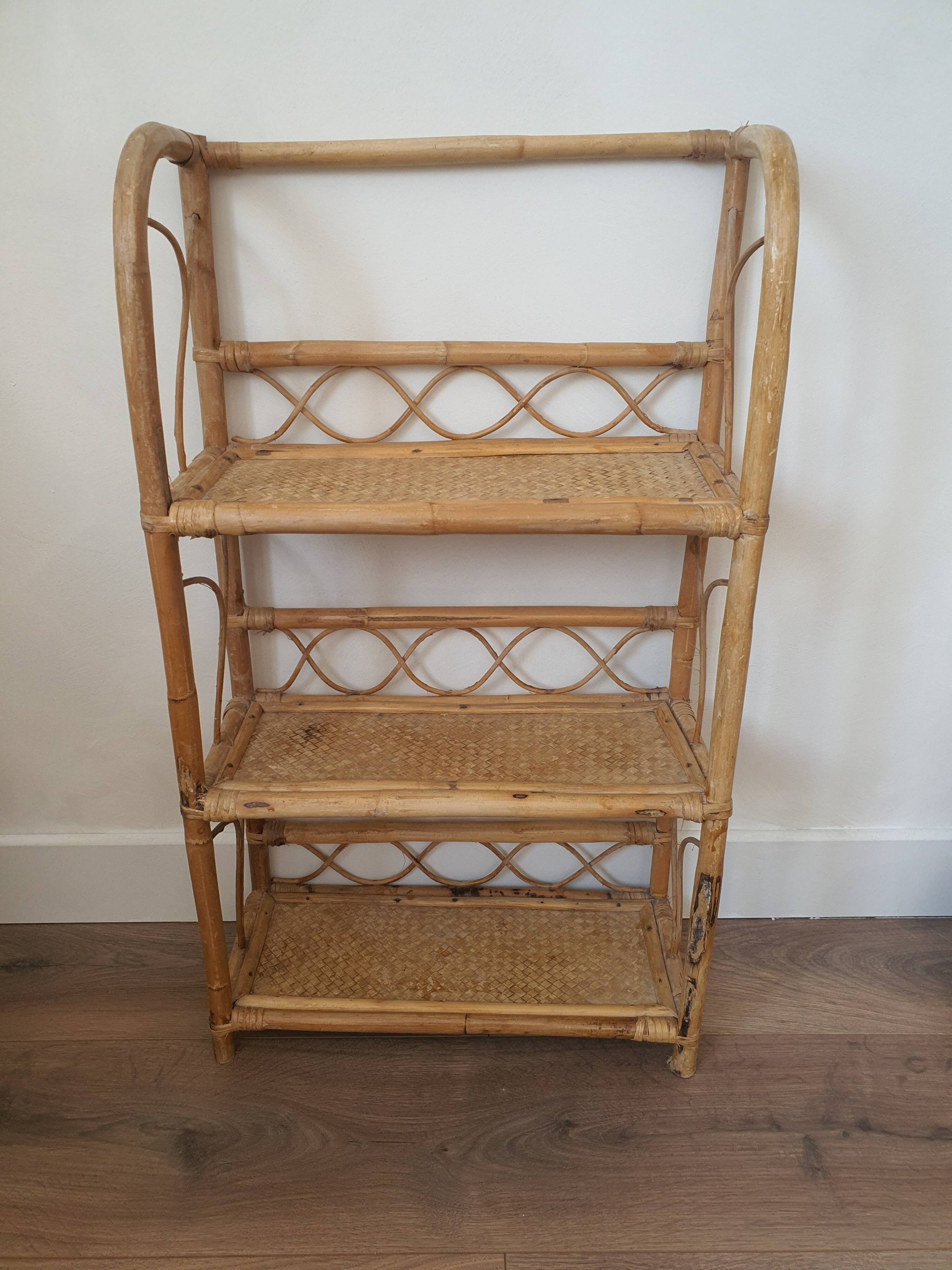 Rattan shelf