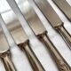 6 antique knives in silver metal and stainless blade