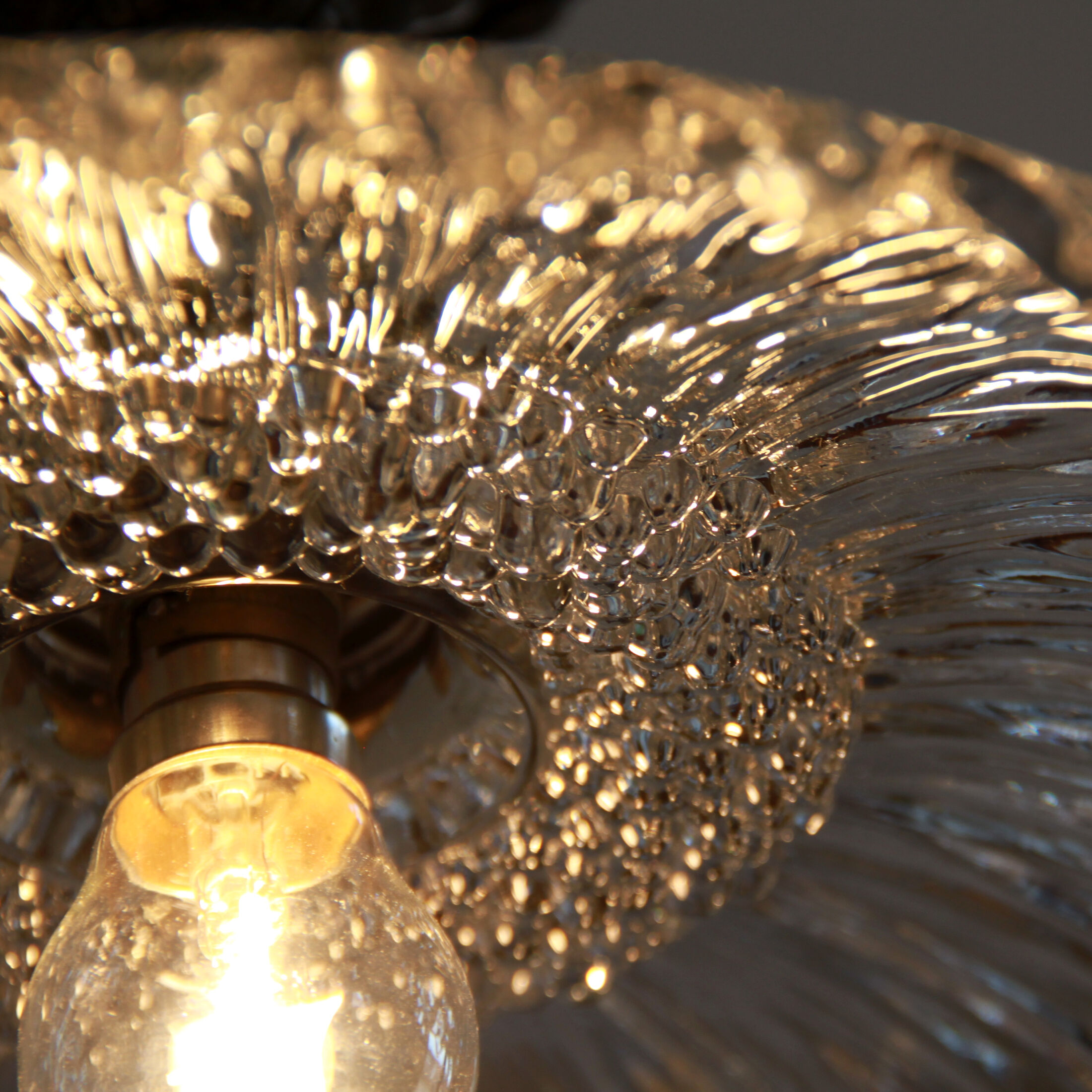 Ceiling lamp suspension crystal and bronze lamp luminaire glass flower