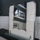 Ceramic bathroom mirror, France, 1940s-50s