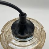 Suspension / portable lamp in smoked glass, 1970s