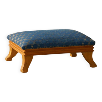 French Art Deco low stool with vintage upholstery made in the 1940s.