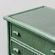 Cassettiera vintage rattan intrecciato verde anni ’60 modernariato