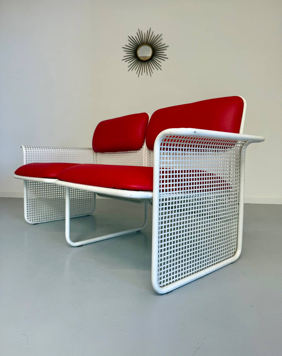 Old 2 seater sofa Italian design from the 70s Talin Vicenza metal per