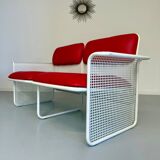 Old 2 seater sofa Italian design from the 70s Talin Vicenza metal per