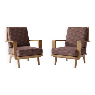 Pair of armchairs 1960 Solid oak - Scandinavian style