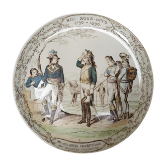 Assiette parlante ancienne de collection - série  Nos Sous-Offs 1790 -1890 n°2