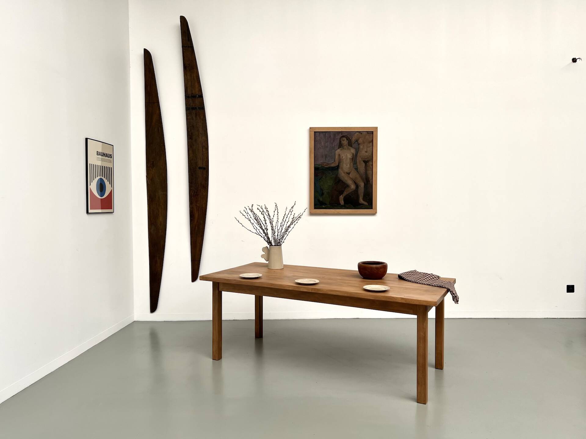 Solid beech farmhouse table