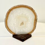 Agate slice on wooden base, 1970s, cabinet of curiosities