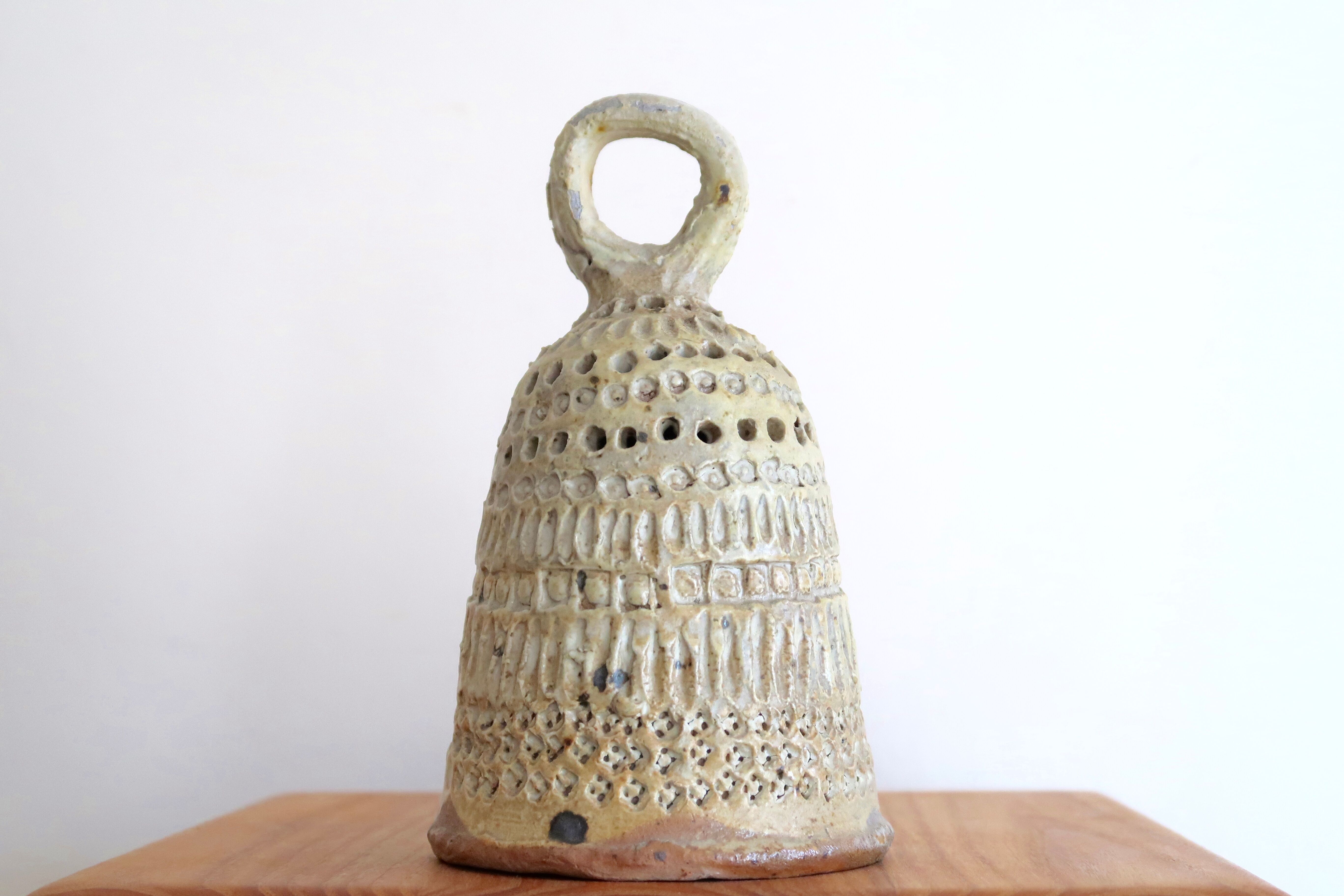 Sandstone lantern by Barbara Delfosse, La Borne, 60s