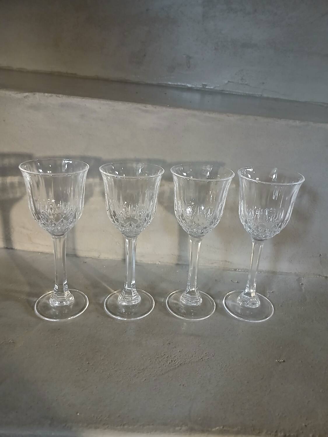 4 antique stemmed glasses