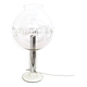 Lampe de table en acier avec abat-jour sphérique en verre de Murano transparent, Italie