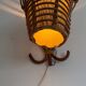 Unique wall lamp in bamboo and fabric, Lantern Design/One, Italy, 1960s