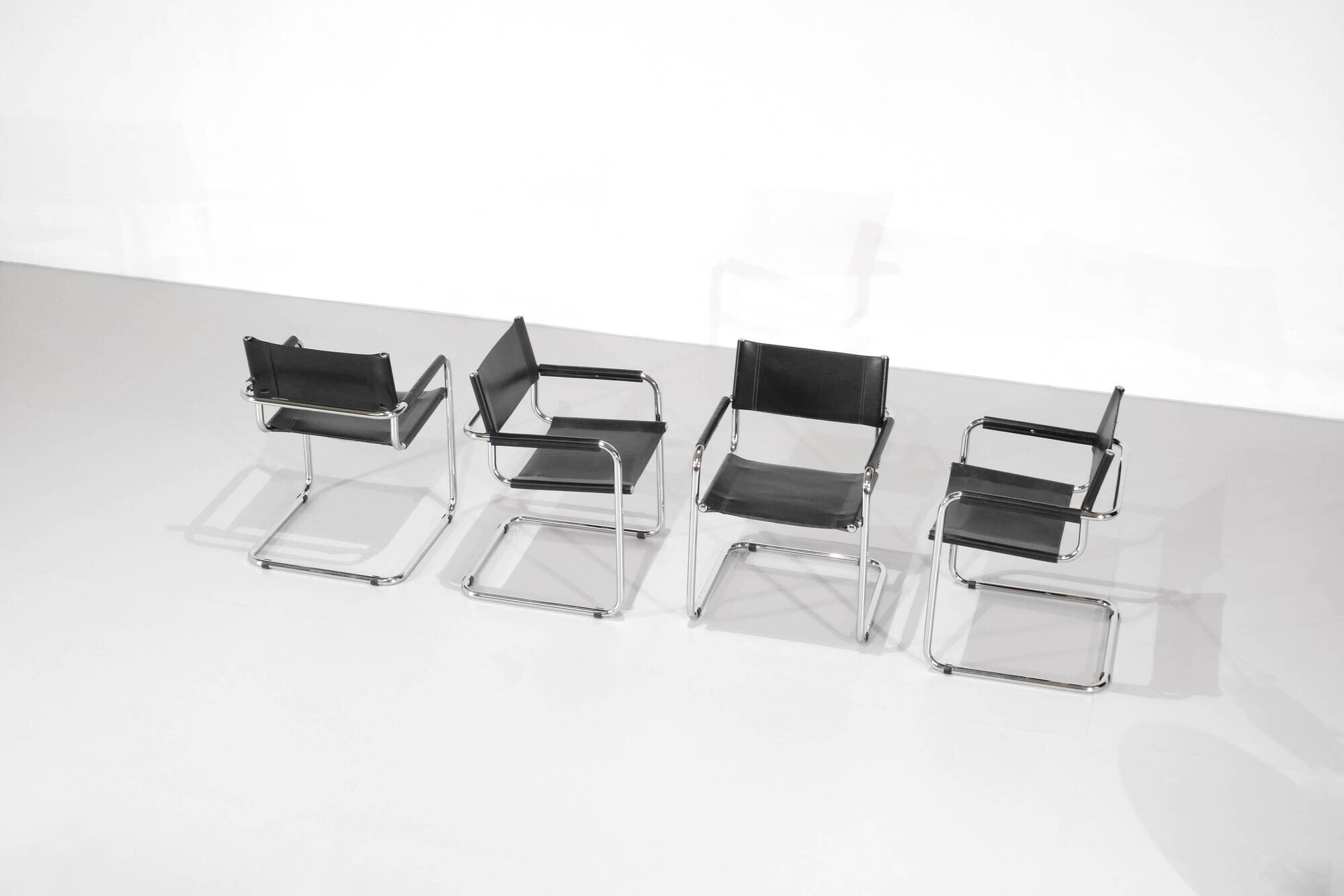"S34" chairs by Mart Stam and Marcel Breuer for Fasem, Italy 1980s.