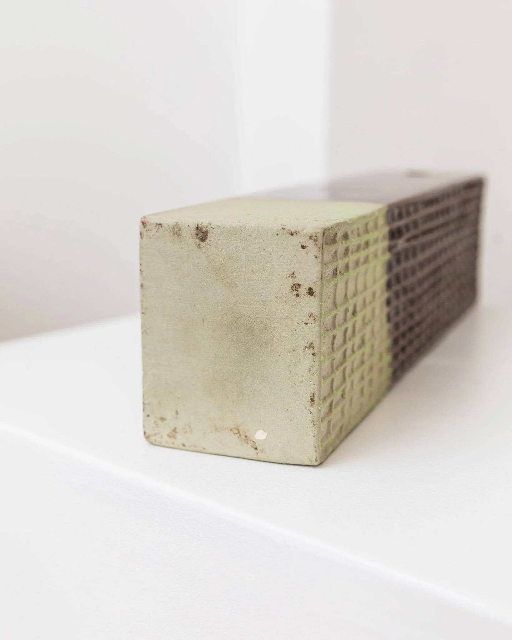 Brown ceramic skyscraper vase, Czech mid-century 1960s design, textured grid