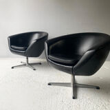 2 mid century Swedish 1960’s swivel ‘pod’ chairs by Overman (Price for 2)