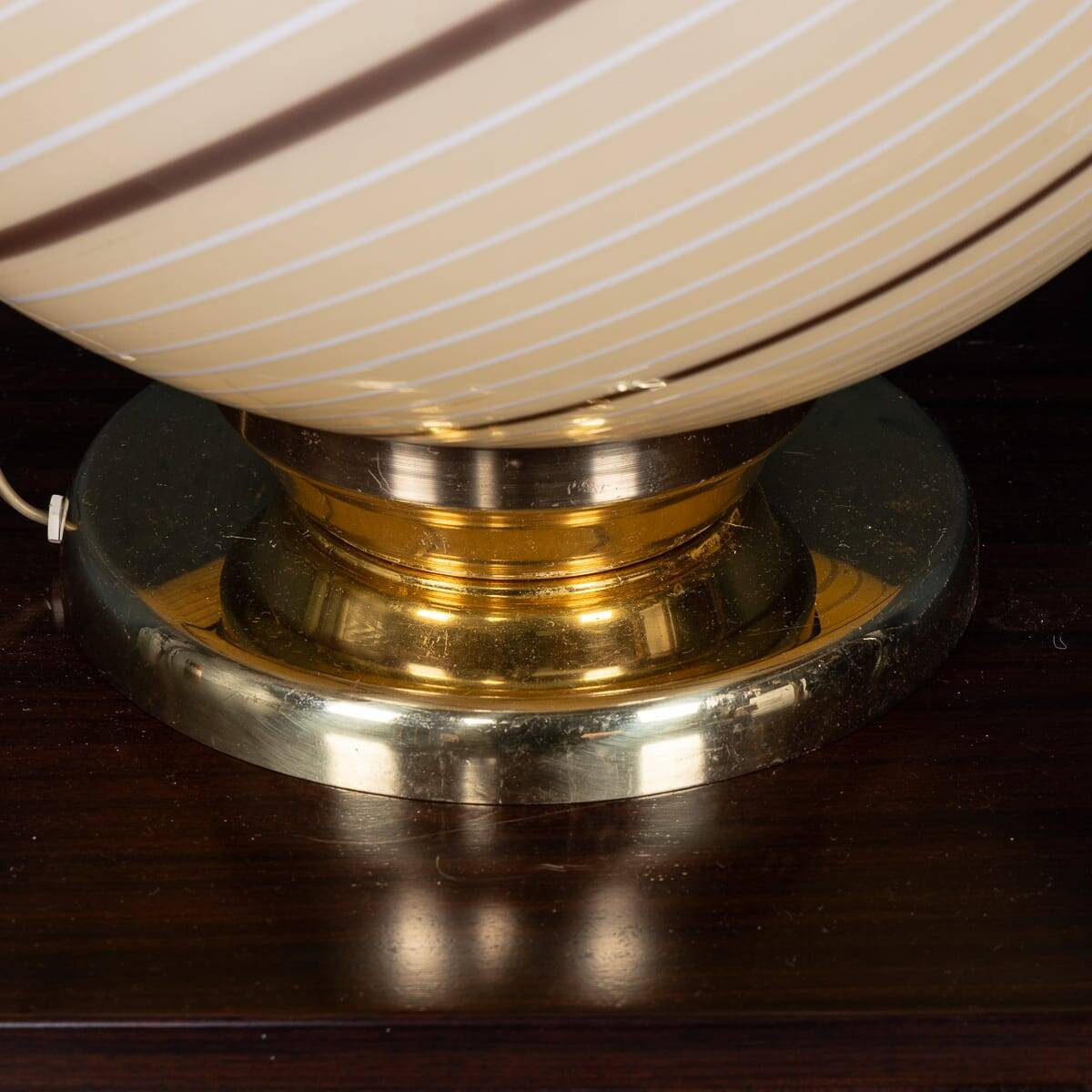 Vintage 20thc italian hand blown glass table lamp, murano