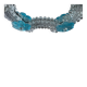 Small blue and white glass table or wall mirror from Murano, 1960s, Italy.