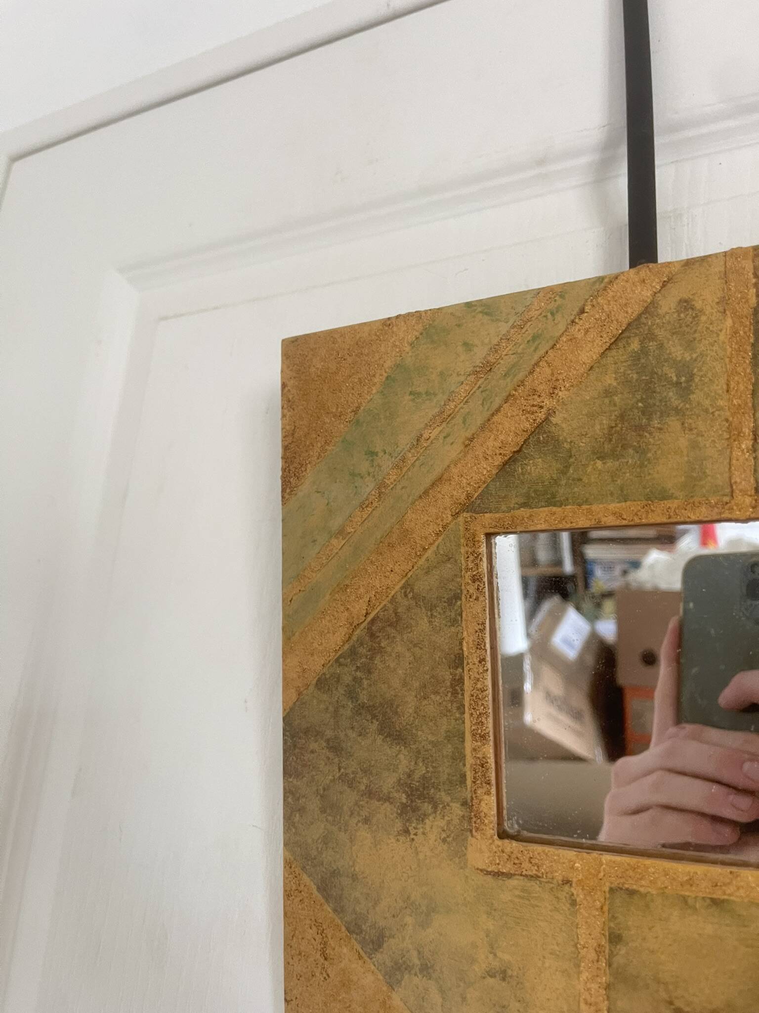 Square Wall Mirror Handmade in Wood & Gold 25x25cm