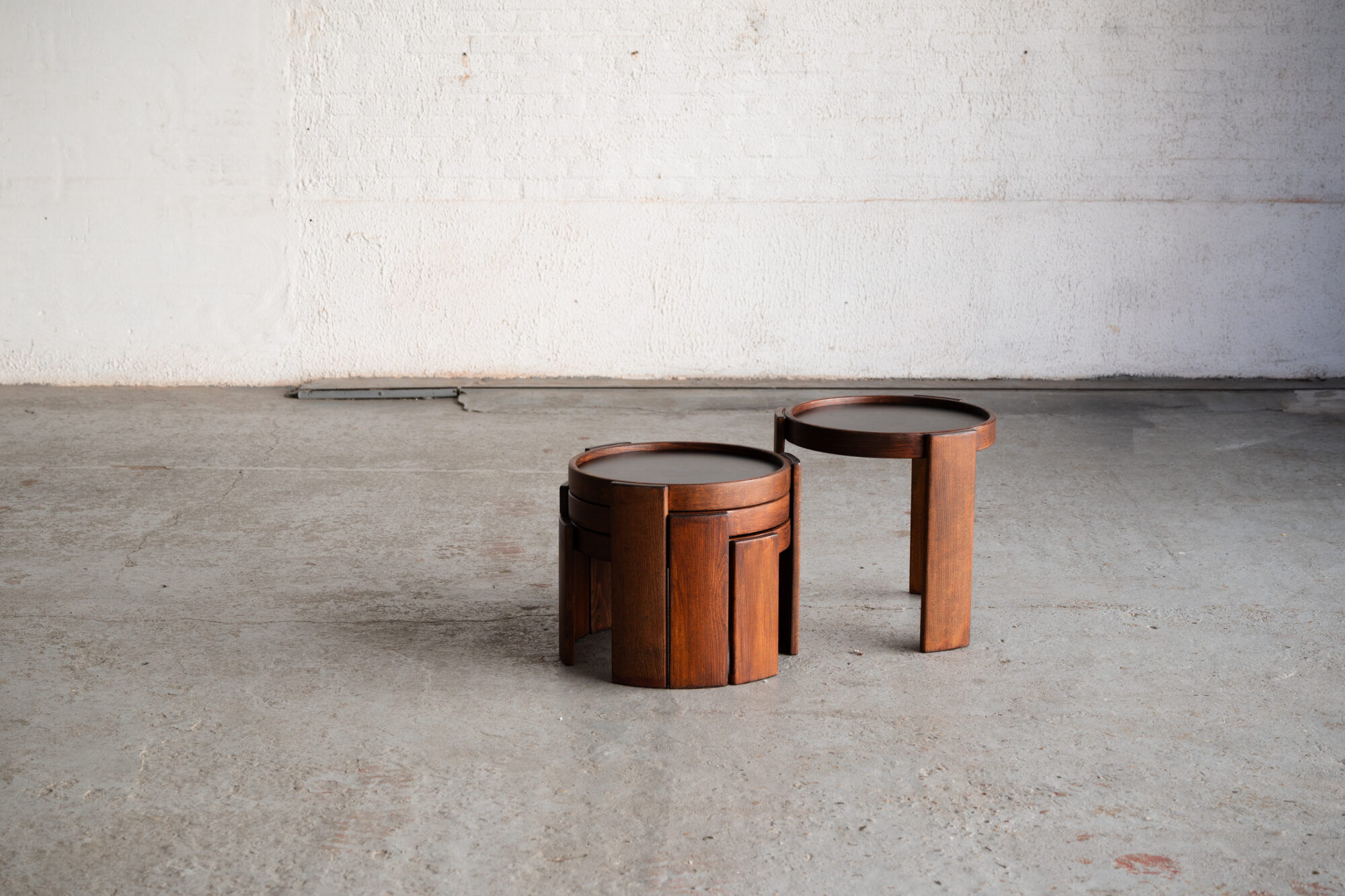 Set of 4 nesting tables by Gianfranco Frattini.