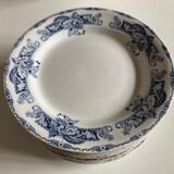 Product Pop Up Set of 12 flat plates Creil and Montereau bleu 1900
