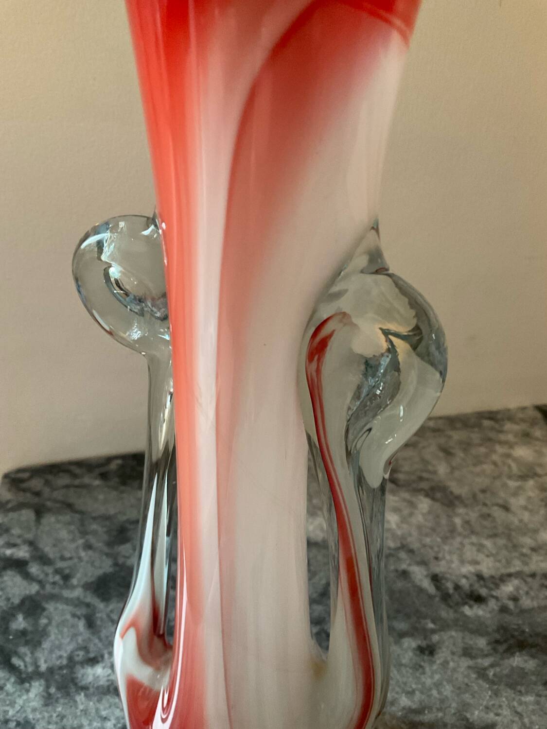 Two vintage ear vases made of Murano glass.