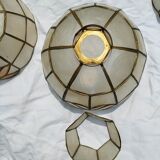 Set of 4 lampshade suspensions in mother-of-pearl
