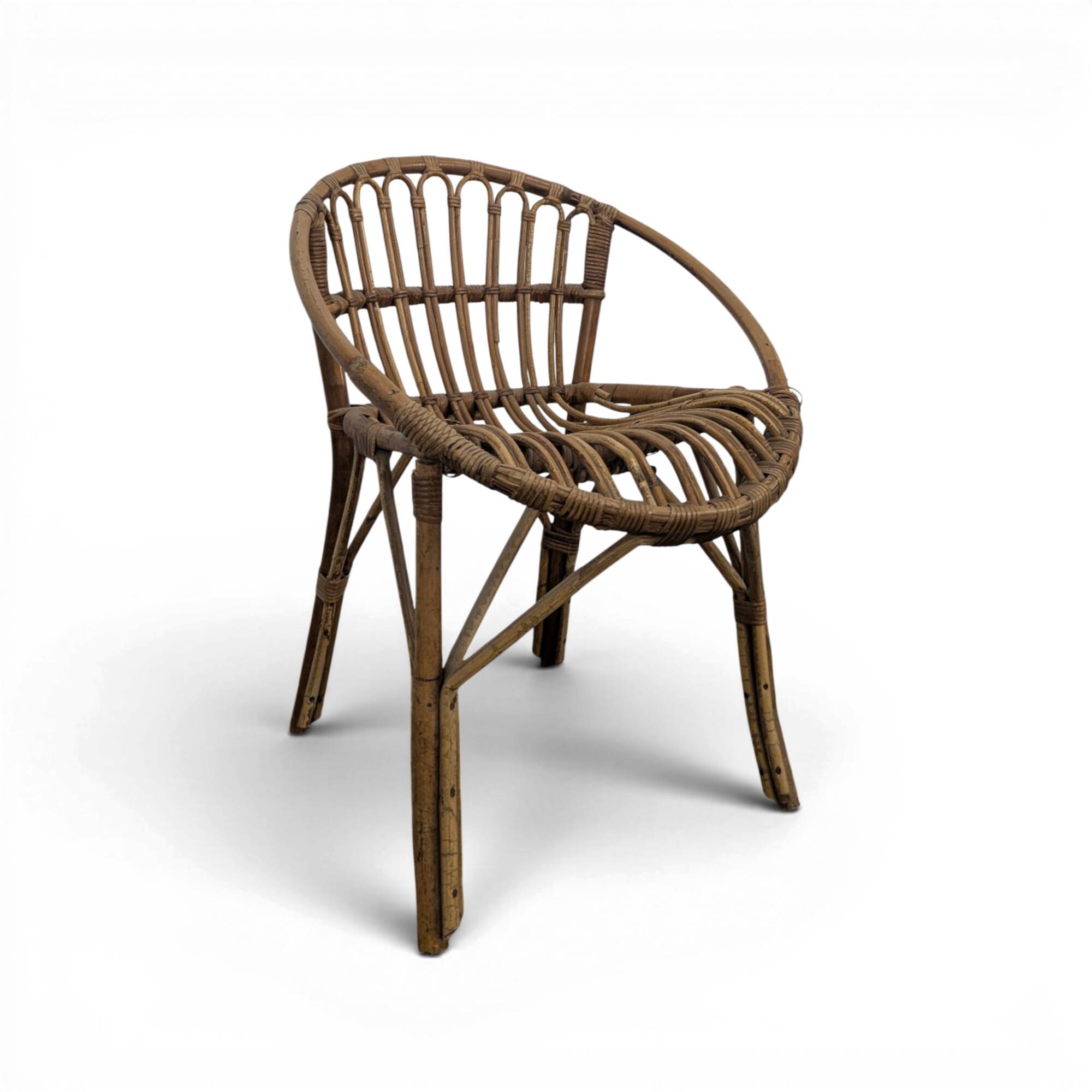 Bamboo and rattan armchair