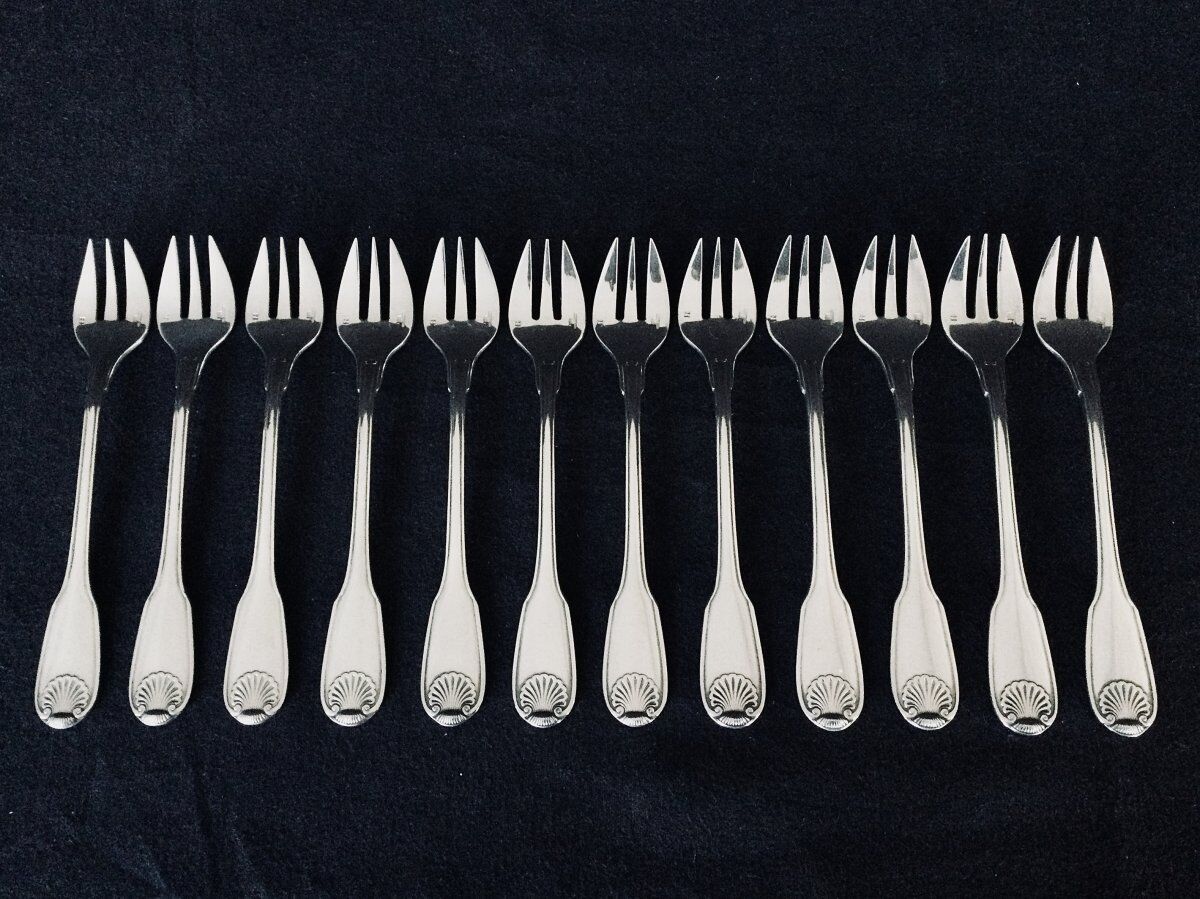 12 oyster forks christofle vendôme