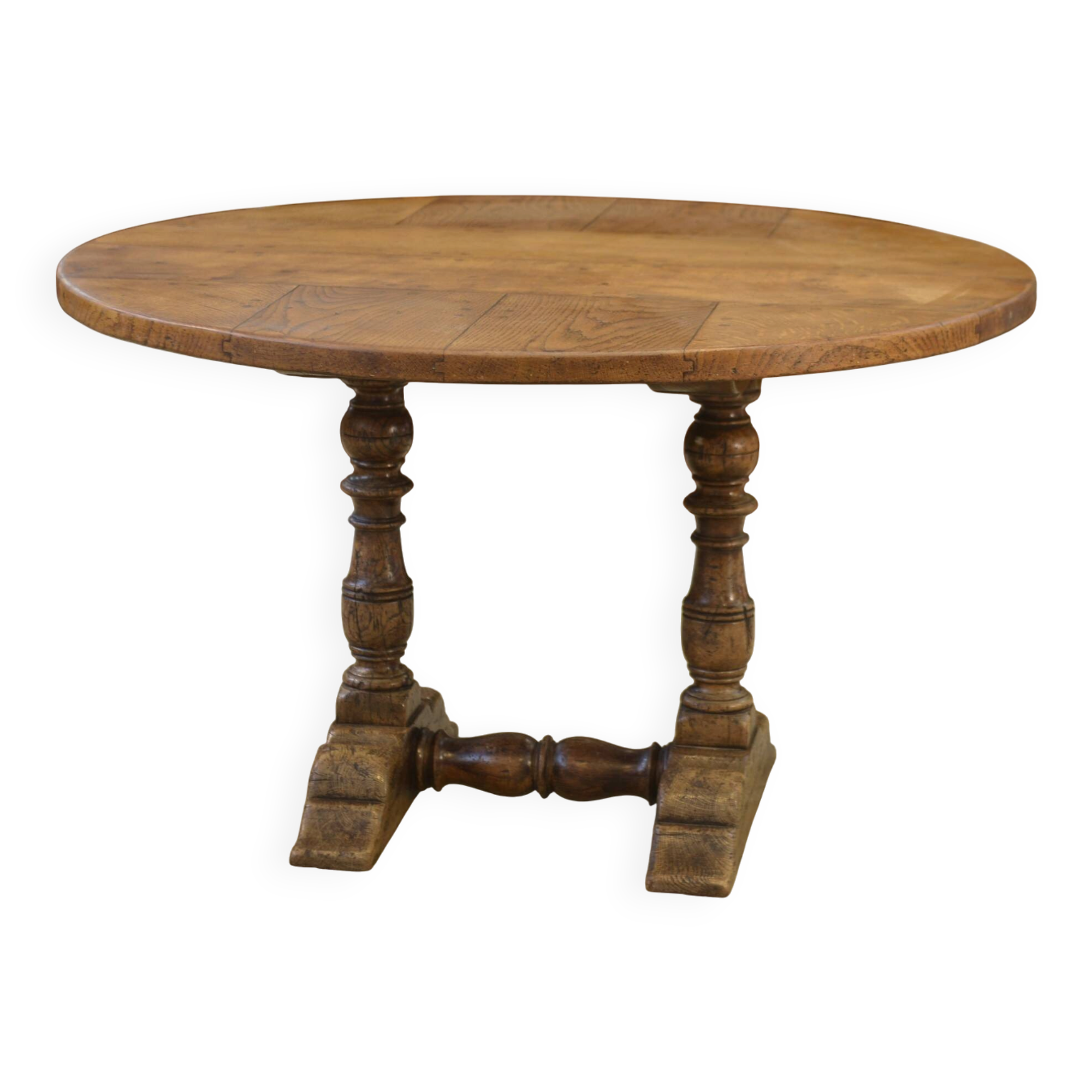 Table circulaire en chêne début 20ème