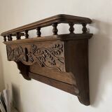 Old carved wooden kitchen shelf