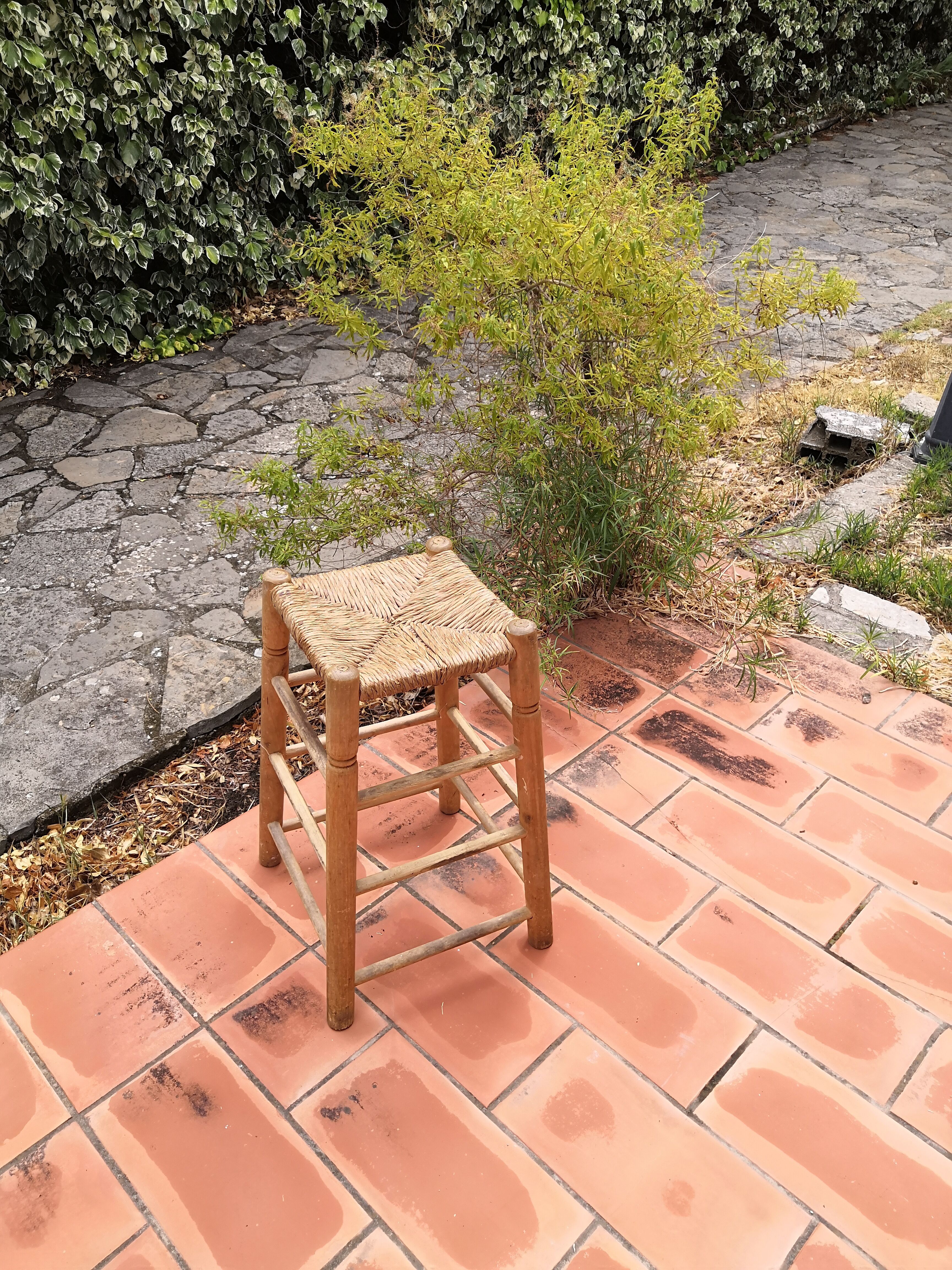 Rush and birch stool 1960