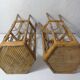 Set of 2 vintage rattan stools
