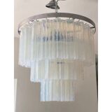 Contemporary opalino murano glass "tronchi" chandelier