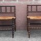 Pair of corner chairs or armchairs "fireplace corner" (Straw seat)