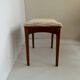 Ottoman footrest seat in teak and ecru fabric